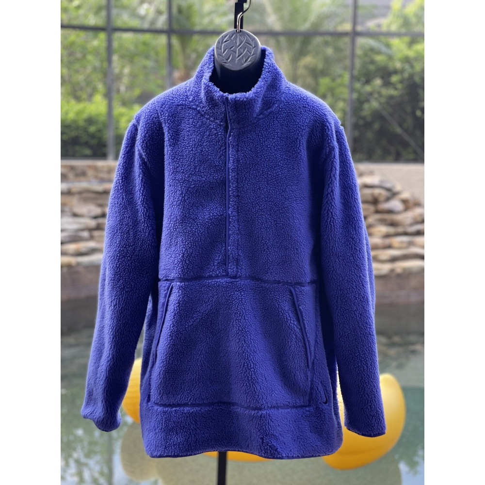 Nike Yoga Sherpa Fleece Pullover Sweatshirt Blue XXL - New with Tags